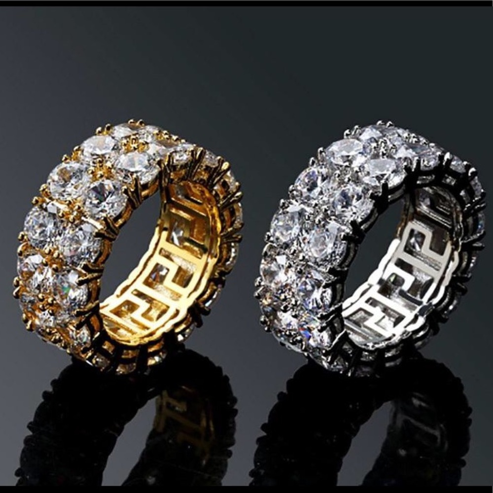 Iced Out Eternity Rings